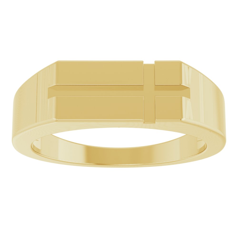 14k Yellow Gold Cross Signet Ring