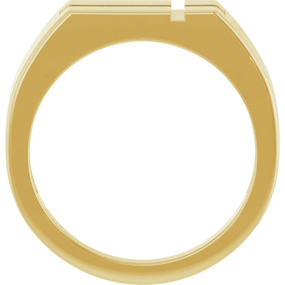 14k Yellow Gold Cross Signet Ring