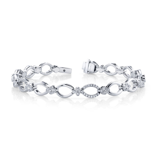 0.56 CRT Love bright Diamond Bangle Bracelet