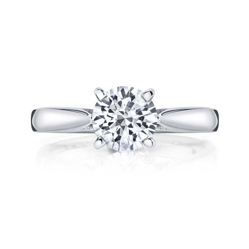 14k White Gold Solitaire Engagement Ring Set With 1.50 CRT Round Brilliant Cut Lab-Grown Diamond