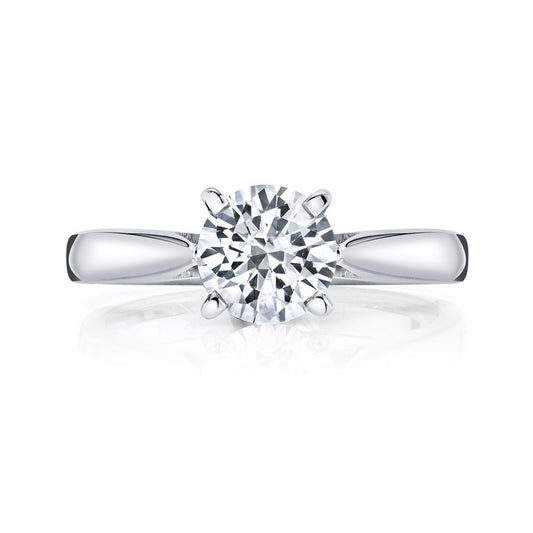 14k White Gold Solitaire Engagement Ring Set With 1.50 CRT Round Brilliant Cut Lab-Grown Diamond