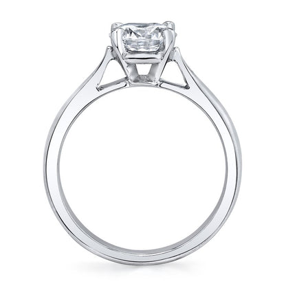 14k White Gold Solitaire Engagement Ring Set With 1.50 CRT Round Brilliant Cut Lab-Grown Diamond