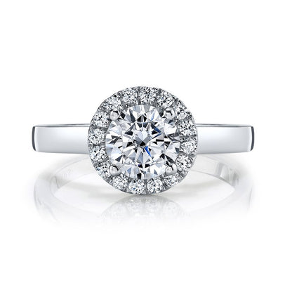 14k White Gold Engagement Ring Solitaire With Halo Set With 2.00 CRT Round Brilliant Cut Lab-Grown Diamond