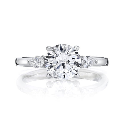 14k White Gold Engagement Ring Set with a 2.50 CRT Round Brilliant Cut Lab-Grown Diamond