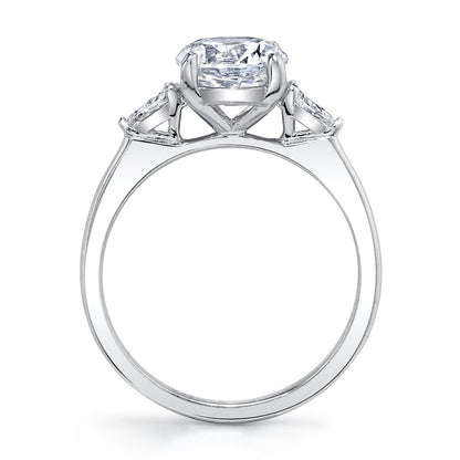 14k White Gold Engagement Ring Set with a 2.50 CRT Round Brilliant Cut Lab-Grown Diamond