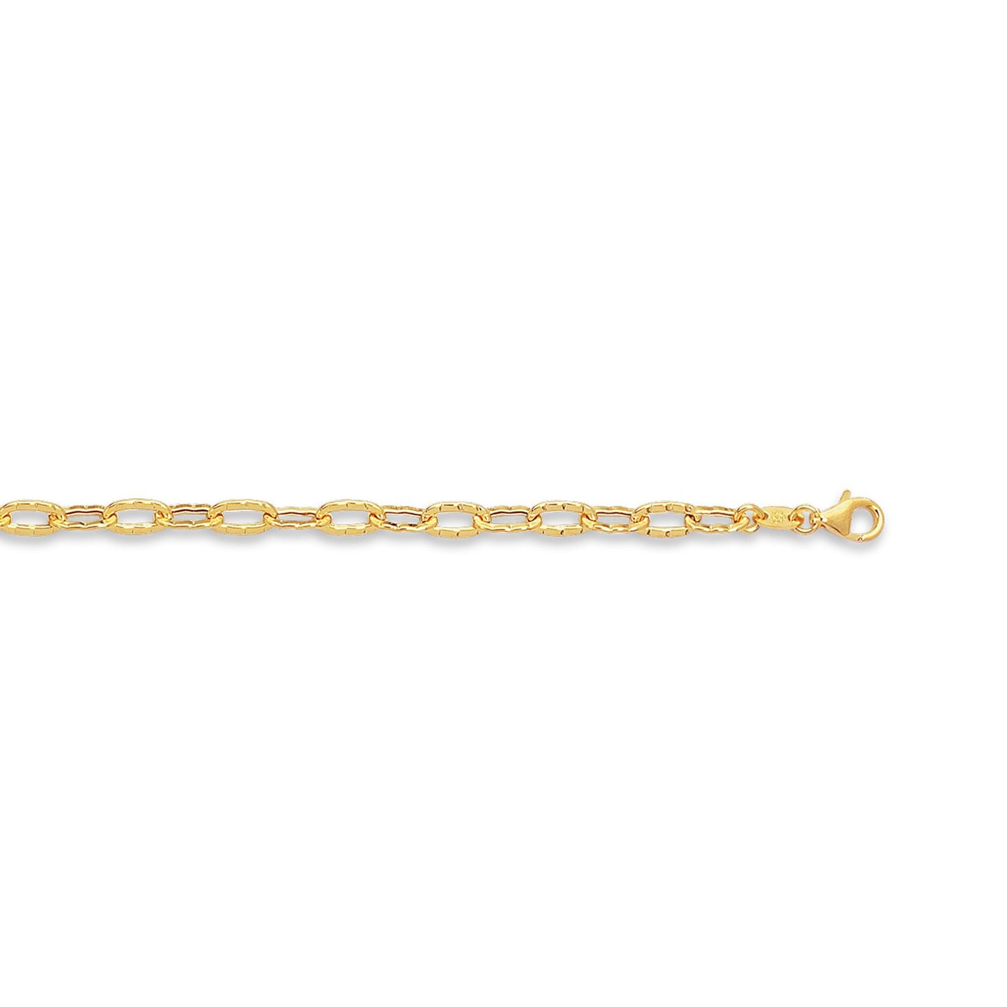 14k Yellow Gold Textured Chain Anklet