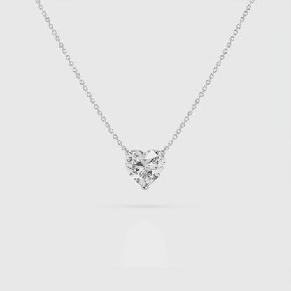 2.50 CRT Heart Shaped Diamond Lab-Grown Diamond Solitaire Pendant