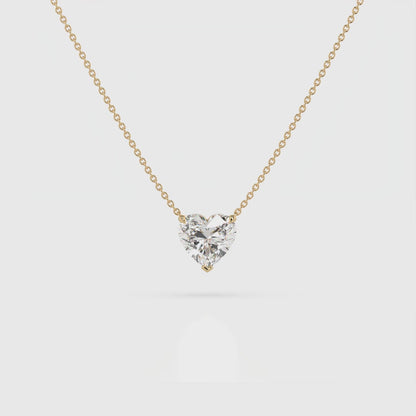 2.50 CRT Heart Shaped Diamond Lab-Grown Diamond Solitaire Pendant