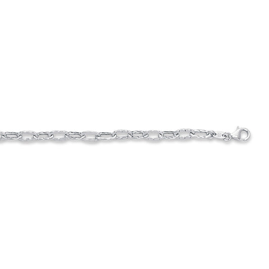 14k White Gold Textured Chain Anklet