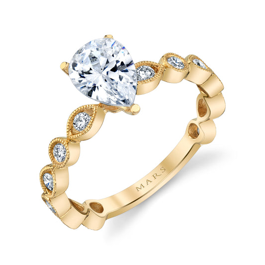 Mars Pear Engagement Ring 14K Yellow Gold