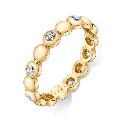 Alternate Bubble Gold Diamond Band