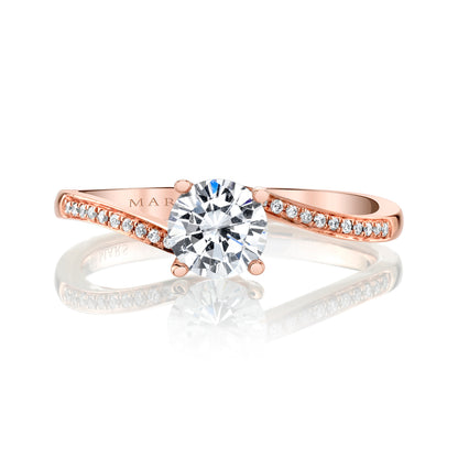 Mars Round Engagement Ring 14K Rose Gold