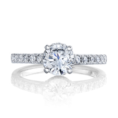 Mars Round Engagement Ring 14K White Gold