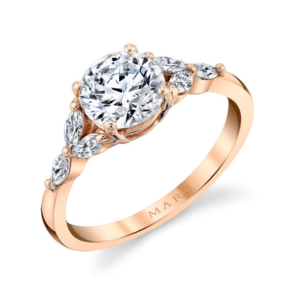 Mars Round Engagement Ring 14K Rose Gold