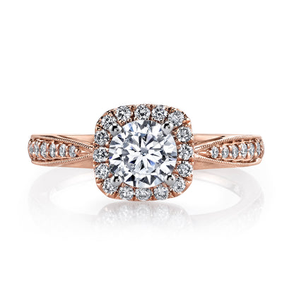 Mars Round Engagement Ring 14K Rose Gold