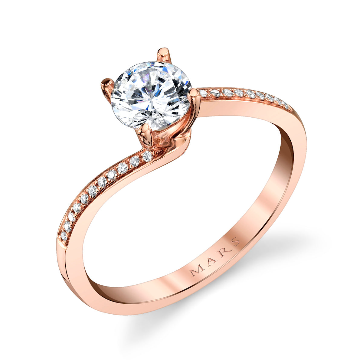 Mars Round Engagement Ring 14K Rose Gold