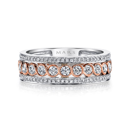 Two Tone Swirl Diamond Band