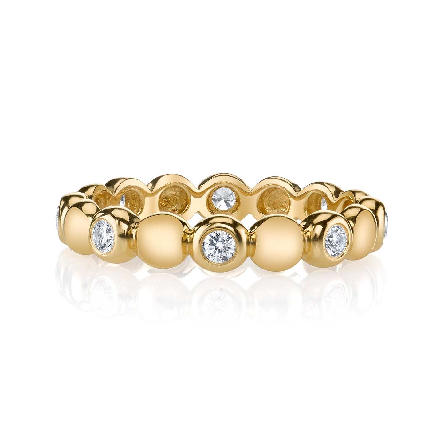 Alternate Bubble Gold Diamond Band