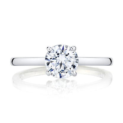 Mars Round Engagement Ring 14K White Gold