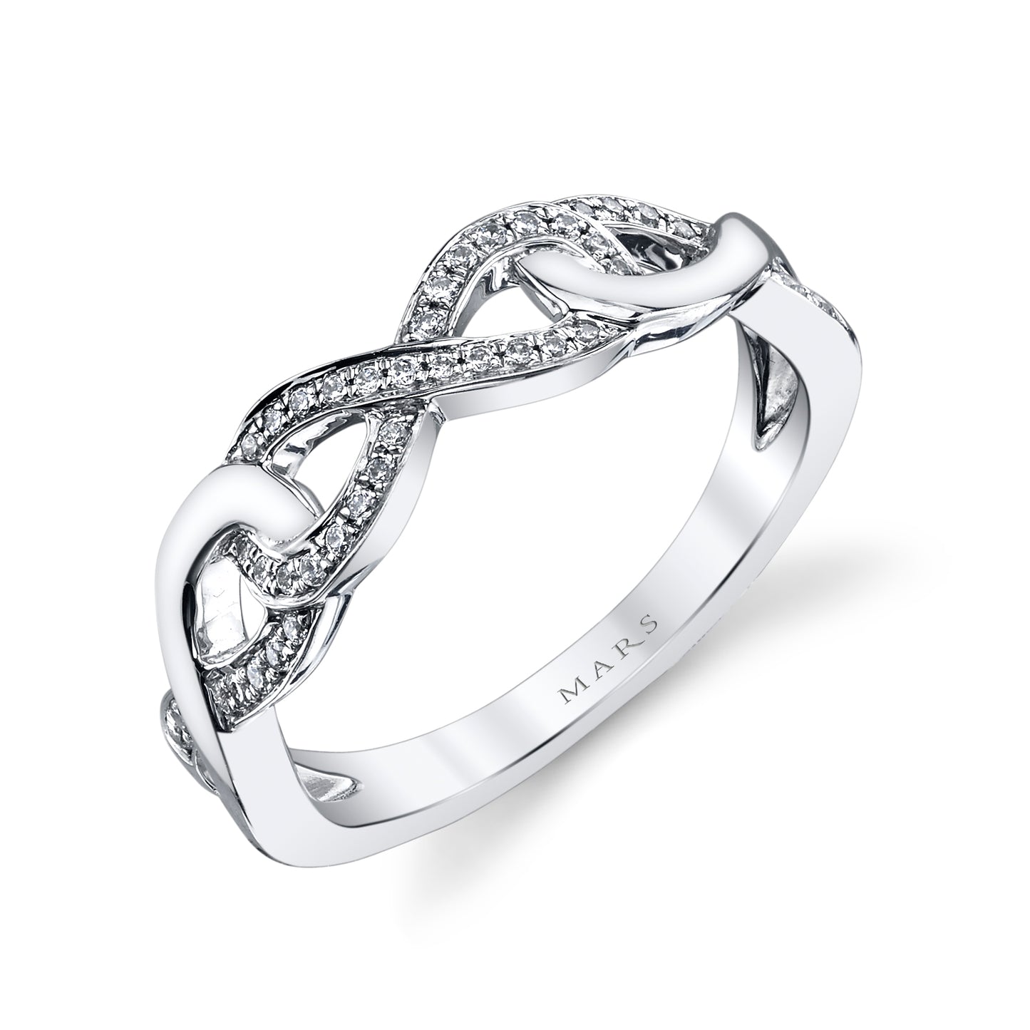 14k White Gold Combination Infinity Diamond Band