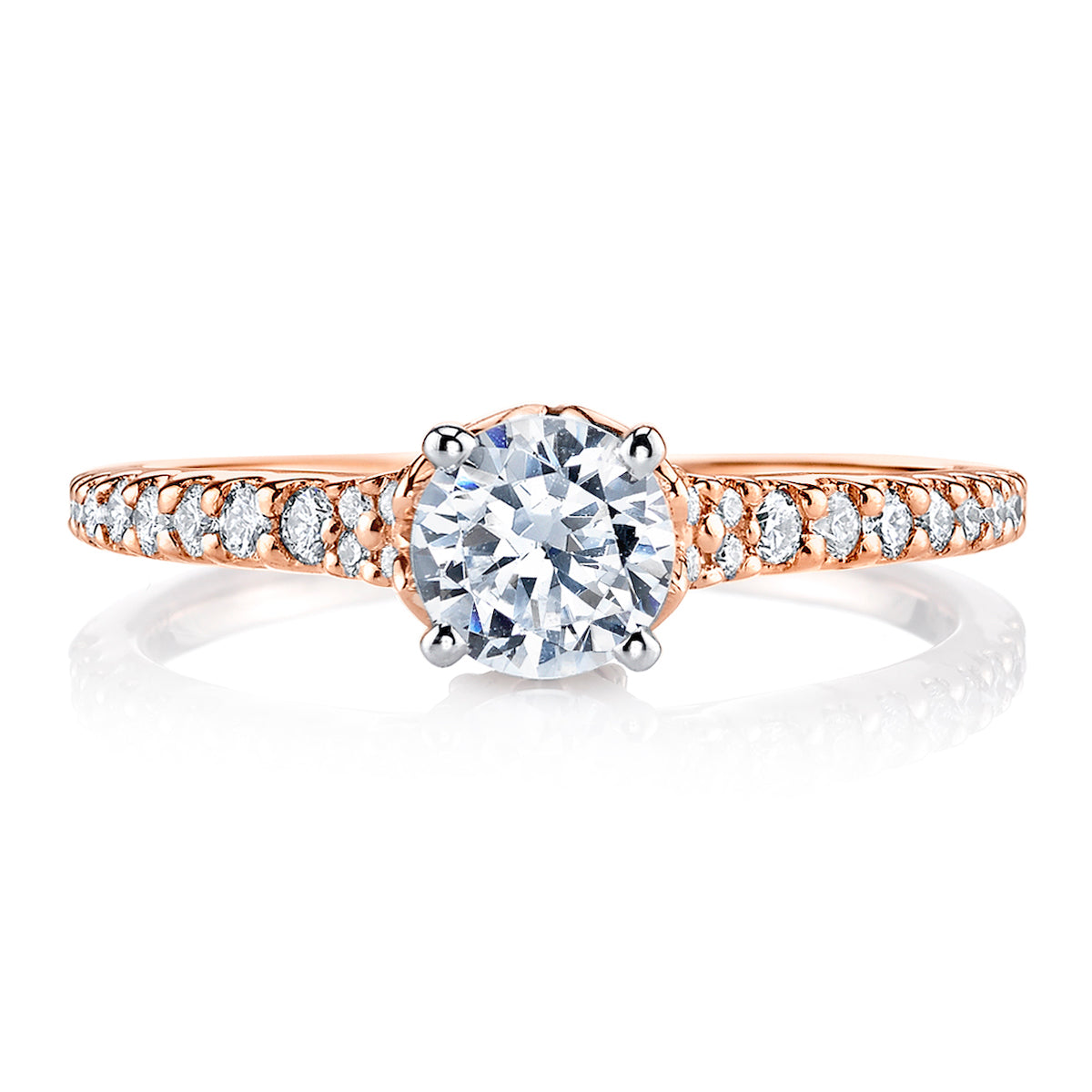 Mars Round Engagement Ring 14K Rose Gold