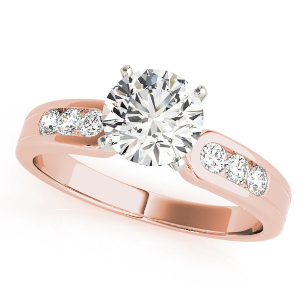 Engagement Ring 14K Rose Gold Channel Set 50002-E