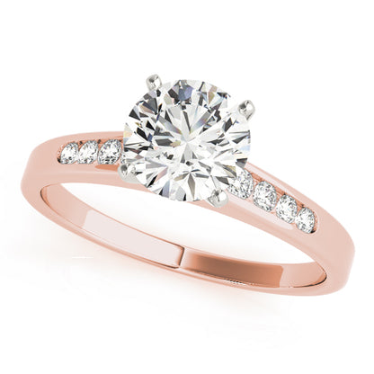 Engagement Ring 14K Rose Gold Channel Set 50026-E