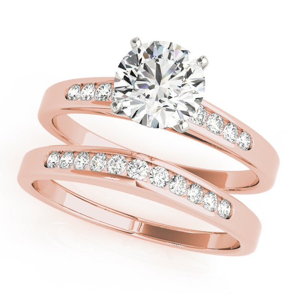 Engagement Ring 14K Rose Gold Channel Set 50026-E