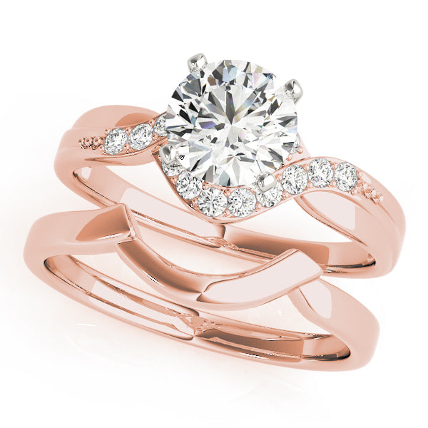 Engagement Ring 14K Rose Gold Bypass 50028-E