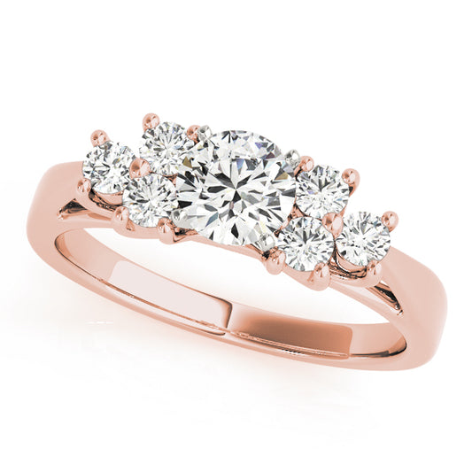 Engagement Ring 18K Rose Gold Cluster Sides 50055-E