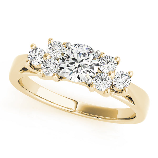 Engagement Ring 14K Yellow Gold Cluster Sides 50055-E