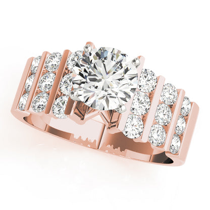 Engagement Ring 14K Rose Gold MultiRow 50059-E