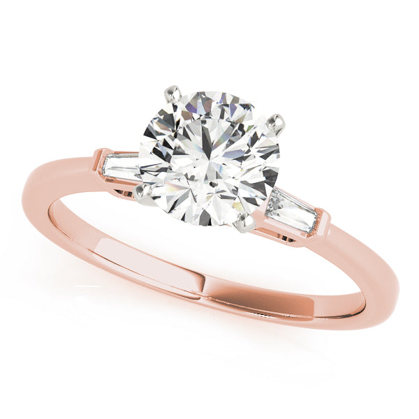 Engagement Ring 14K Rose Gold 3 Stone 50074-E