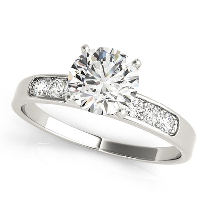 Engagement Ring 18K White Gold Channel Set 50076-E