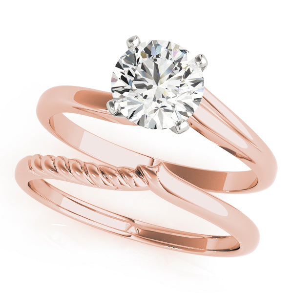 Engagement Ring 14K Rose Gold Solitaires 50078-E