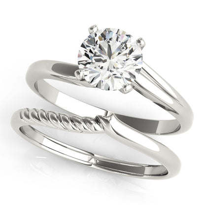 Engagement Ring 14K White Gold Solitaires 50078-E