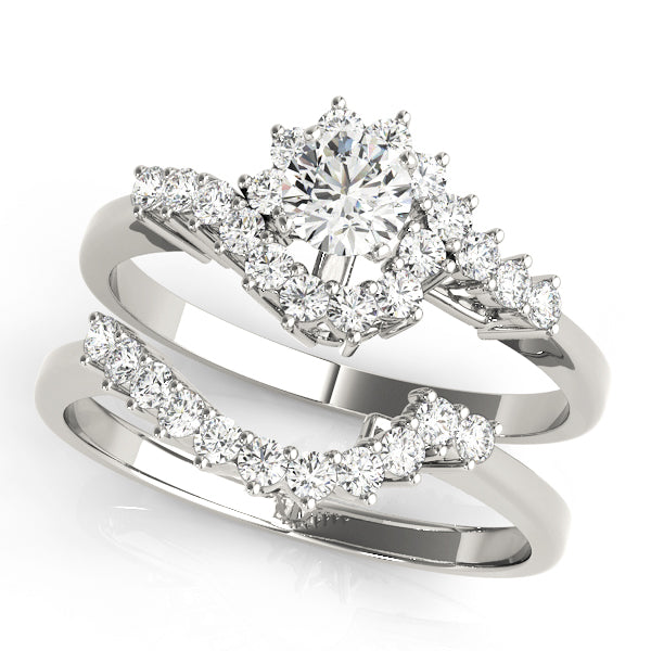 Engagement Ring 18K White Gold Bypass 50088-E
