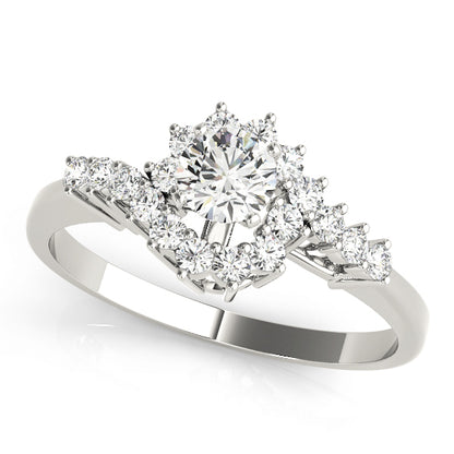 Engagement Ring 18K White Gold Bypass 50088-E