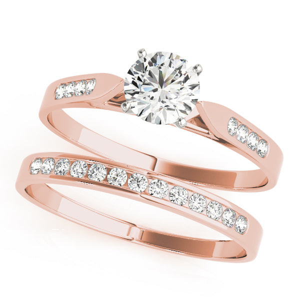 Engagement Ring 14K Rose Gold Channel Set 50120-E