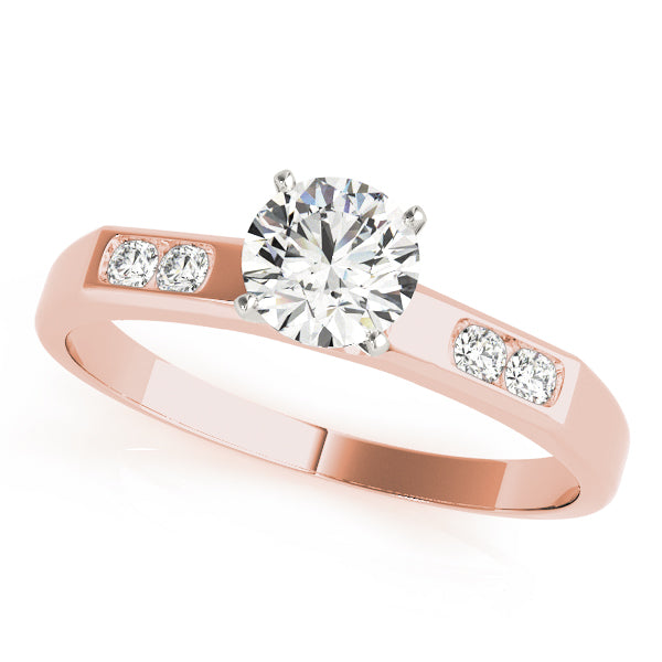 Engagement Ring 14K Rose Gold Channel Set 50152-E