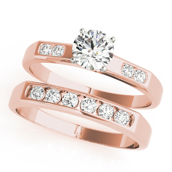 Engagement Ring 14K Rose Gold Channel Set 50152-E