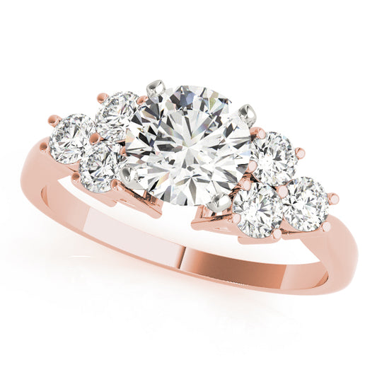 Engagement Ring 18K Rose Gold Cluster Sides 50154-E