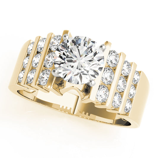 Engagement Ring 18K Yellow Gold MultiRow 50175-E