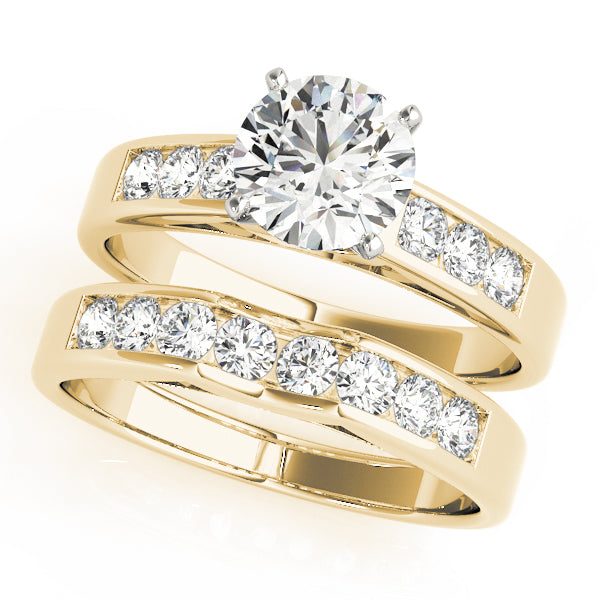 Engagement Ring 18K Yellow Gold Channel Set 50180-E