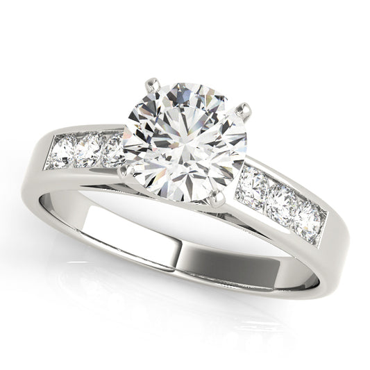 Engagement Ring 18K White Gold Channel Set 50180-E