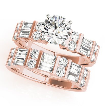 Engagement Ring 14K Rose Gold Baguette 50189-E