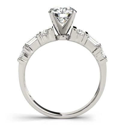 Engagement Ring 14K White Gold Baguette 50189-E