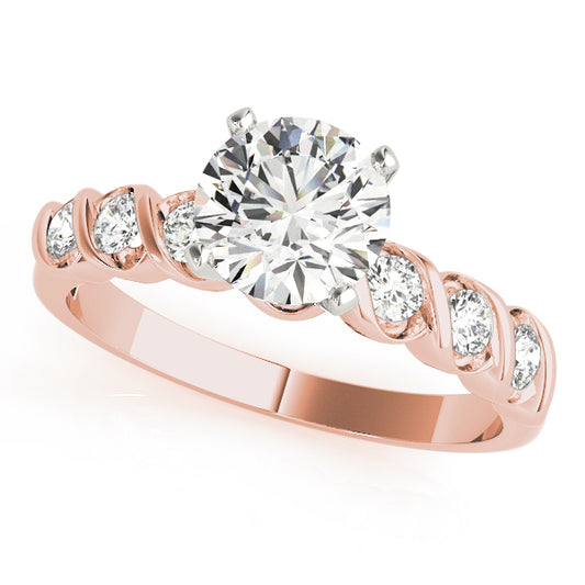 Engagement Ring 18K Rose Gold Bezel Set 50204-E