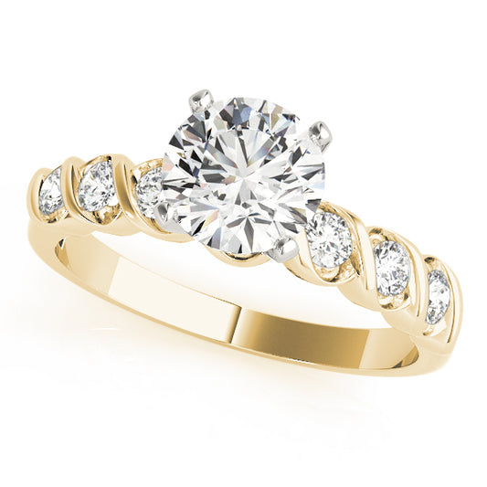 Engagement Ring 18K Yellow Gold Bezel Set 50204-E