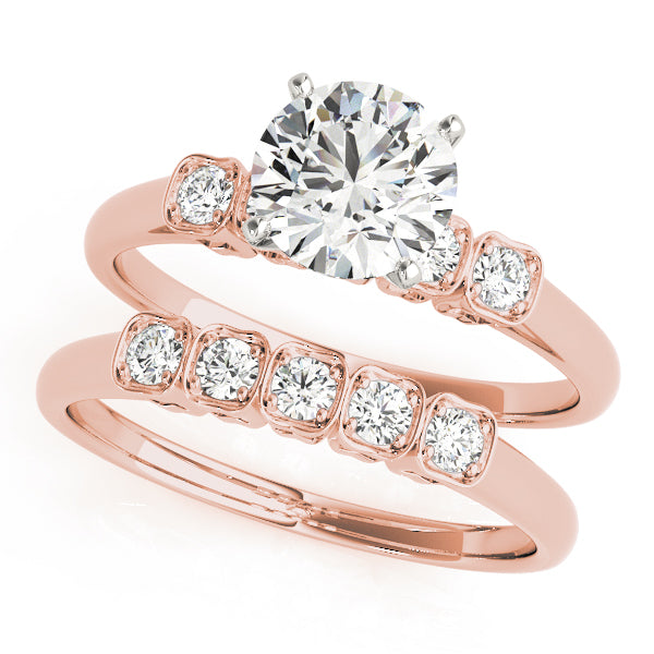 Engagement Ring 14K Rose Gold Prong Set 50222-E